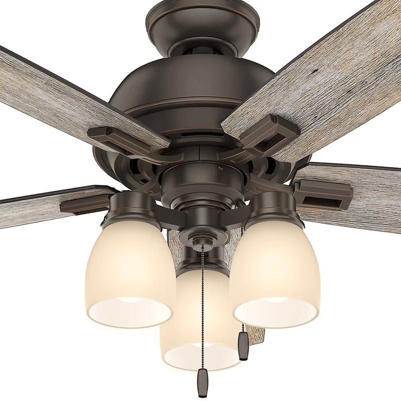 Donegan Onyx Bengal 52" Ceiling Fan with LED Light and Reversible Blades