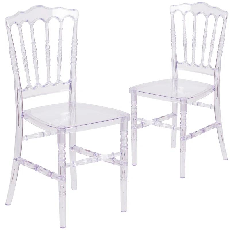 Flash Furniture Wintour Crystal Ice Napoleon Stacking Chair - Event Seating - Hospitality Seating (Set of 2)