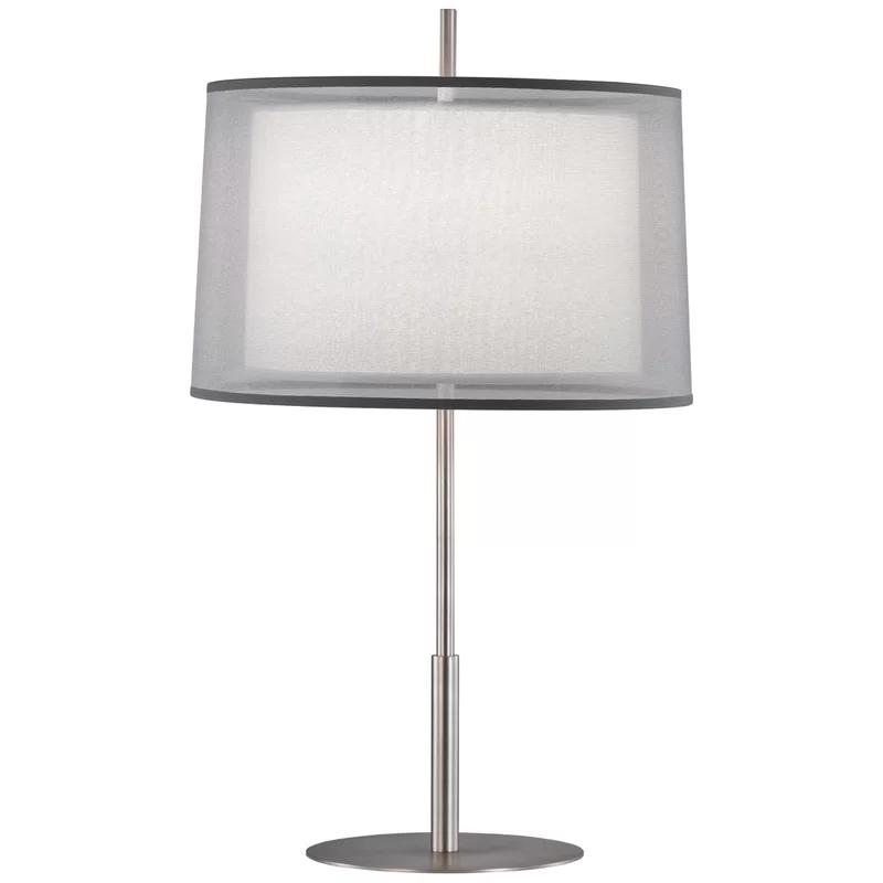 Saturnia 30" White and Stainless Steel Modern Table Lamp
