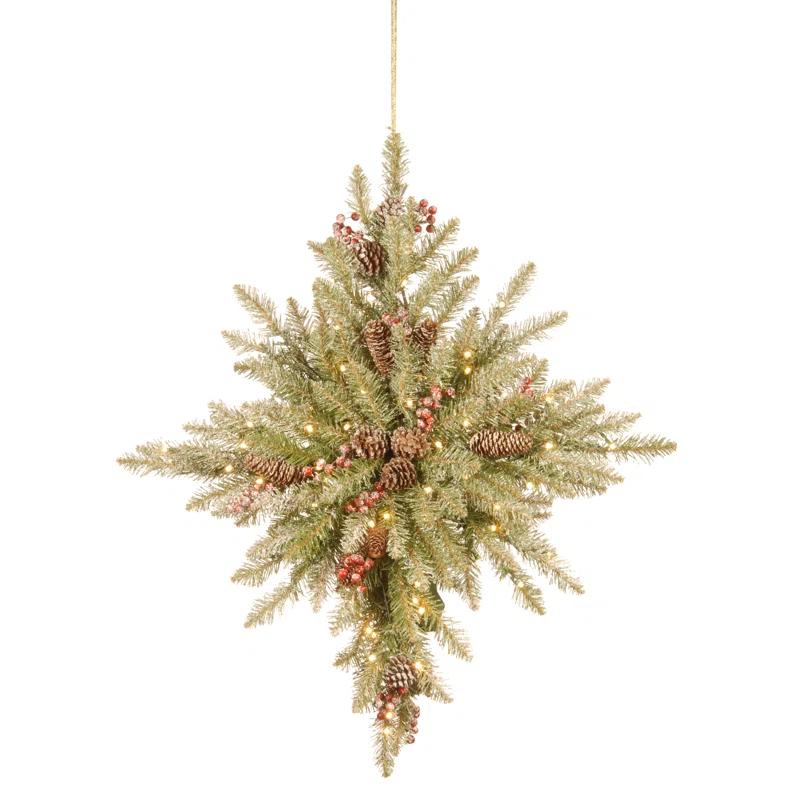 The Holiday Aisle® 32 in. Snowy Dunhill Fir Bethlehem Star with Battery Operated LED Lights