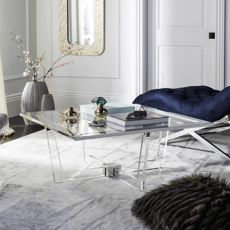 SAFAVIEH Couture Hermina Contemporary Acrylic Coffee Table, Silver
