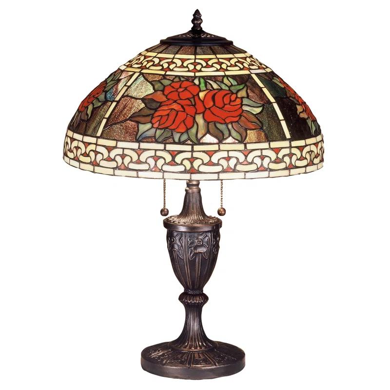Meyda Lighting Roses And Scrolls Metal Table Lamp