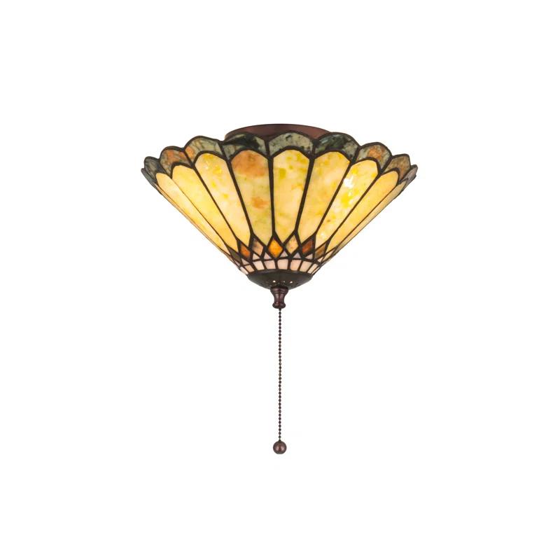 Meyda Tiffany 71007 Carousel 3 Light 12" Wide Semi-Flush Ceiling Fixture - MultiColor