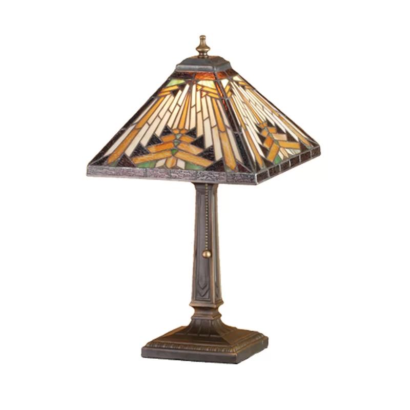 Nuevo Mission Bronze Stained Glass 18" Accent Lamp