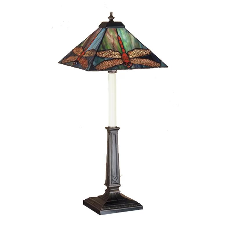 Mahogany Bronze Tiffany Dragonfly Buffet Lamp