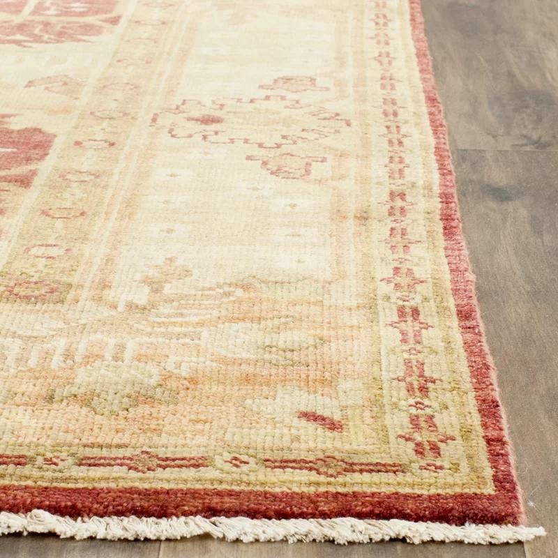 Elysian Red Wool 9' x 12' Hand-Knotted Oushak Area Rug