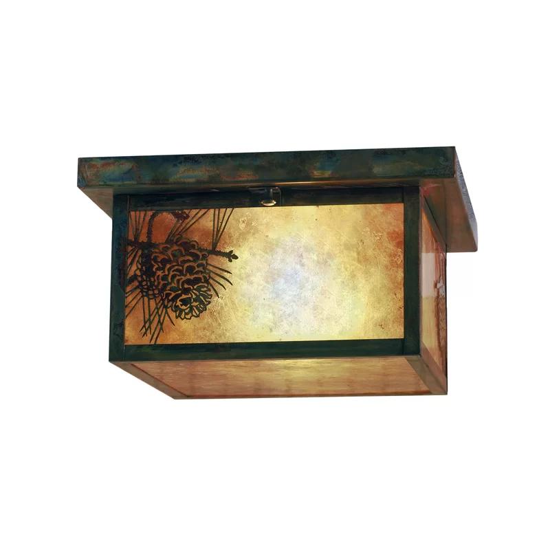 Copper Gleam 17" Glass Flush Mount for Indoor/Outdoor Use