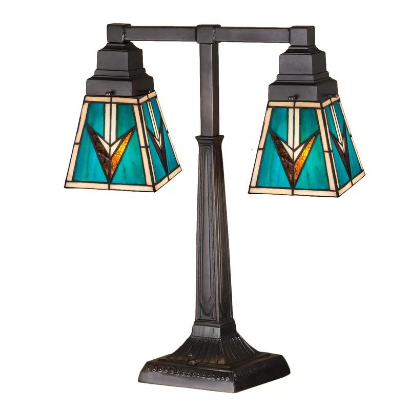 Valencia Mission Inspired 20" Stained Glass Bronze Table Lamp