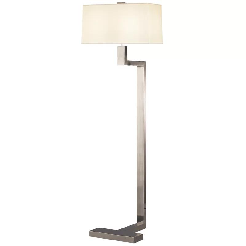 Antique Silver Adjustable 53'' Floor Lamp with 3-Way Switch