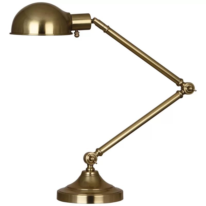 Kinetic Adjustable Antiqued Brass Desk Lamp 7.5"