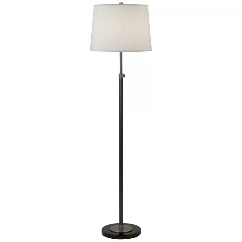 Bruno 53" Adjustable Bronze Floor Lamp with Fabric Shade