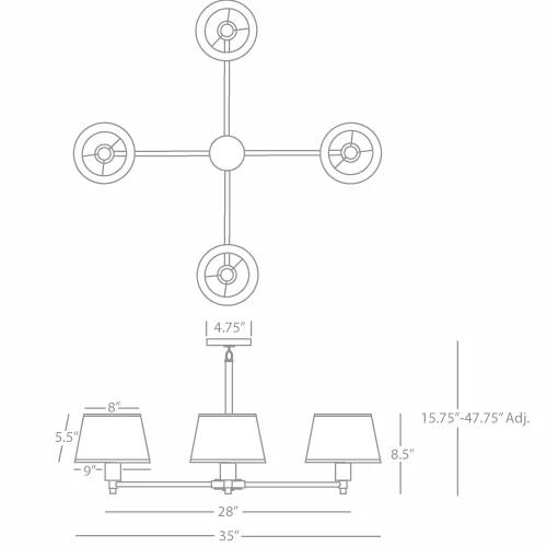 Stardust White Drum Chandelier with Snowflake Fabric Shades