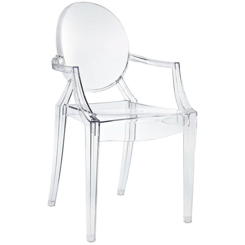 Ethereal Grace 36" Transparent Clear Acrylic Arm Chair