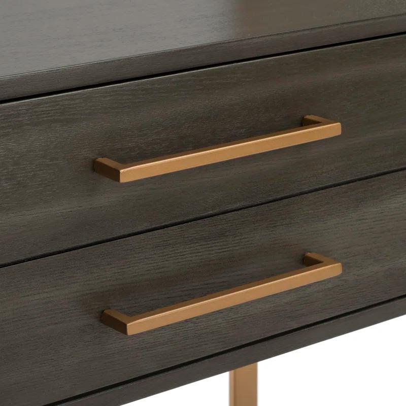 Skylar 4 Tier 1 Drawer Etagere - Gold / Grey - Safavieh
