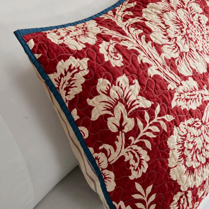 Madison Park Lucy Reversible Cotton Twill Quilt Set with Throw Pillows