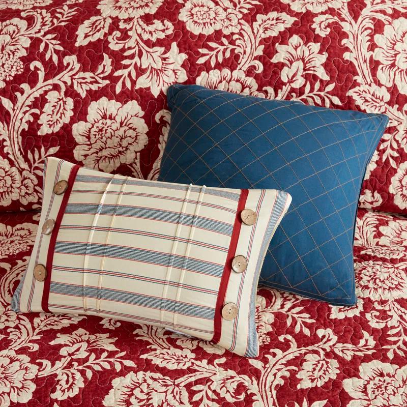 Madison Park Lucy Reversible Cotton Twill Quilt Set with Throw Pillows