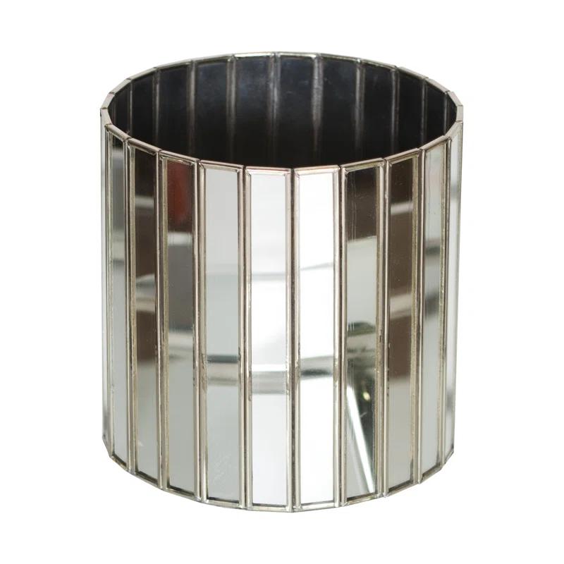 Modern Chrome Indoor/Outdoor 7'' Contemporary Pot Planter