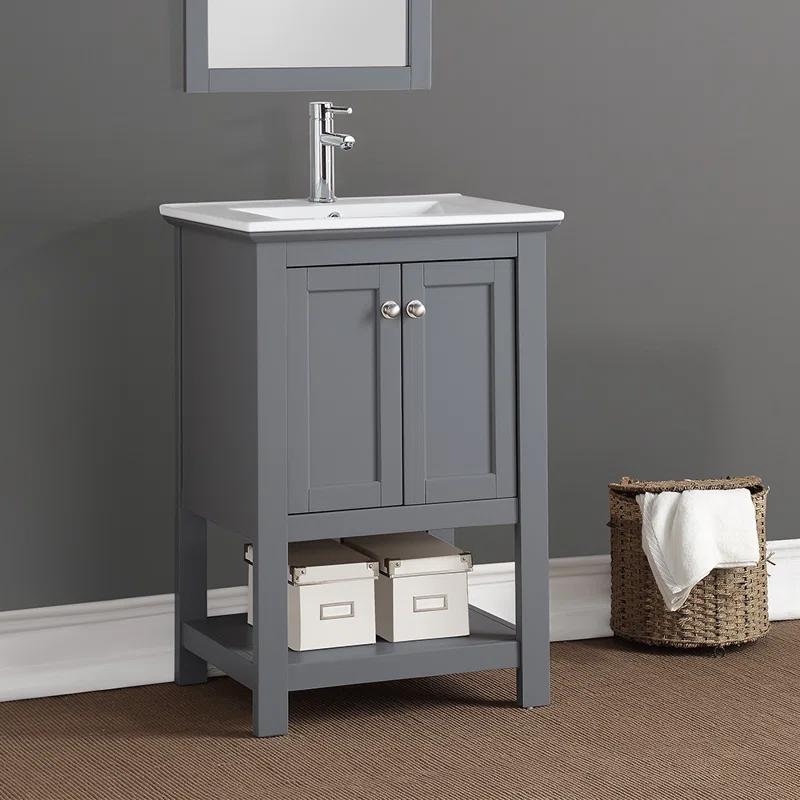 Manchester 24" Freestanding Single Sink Bathroom Vanity with Integrated Sink (Faucet Not Included)