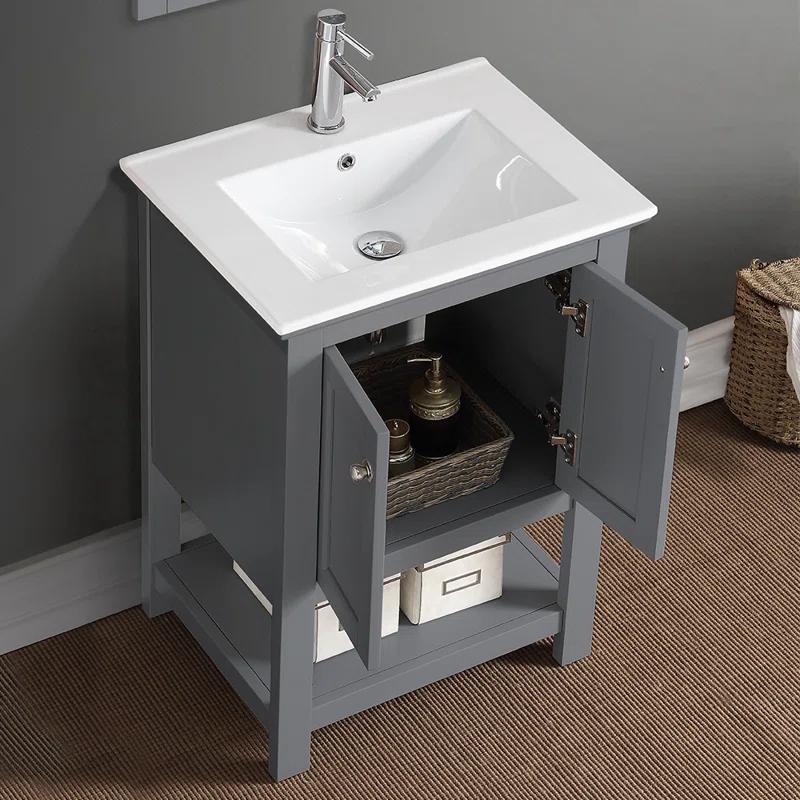 Manchester 24" Freestanding Single Sink Bathroom Vanity with Integrated Sink (Faucet Not Included)