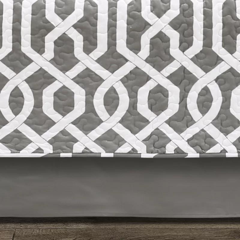 Gray and White Trellis 6-Piece Daybed Cover Set