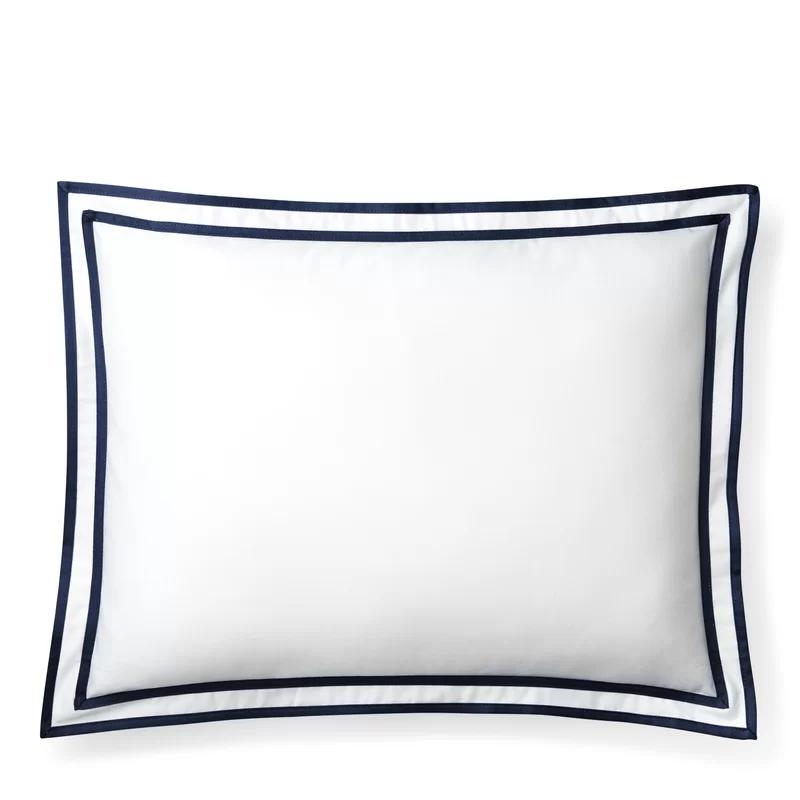 Spencer Navy Cotton Sateen Lumbar Pillow Set, 12" x 16"