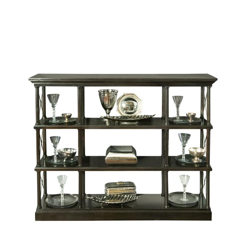 Traditional Dark Brown Wood Etagere with Adjustable Cubes
