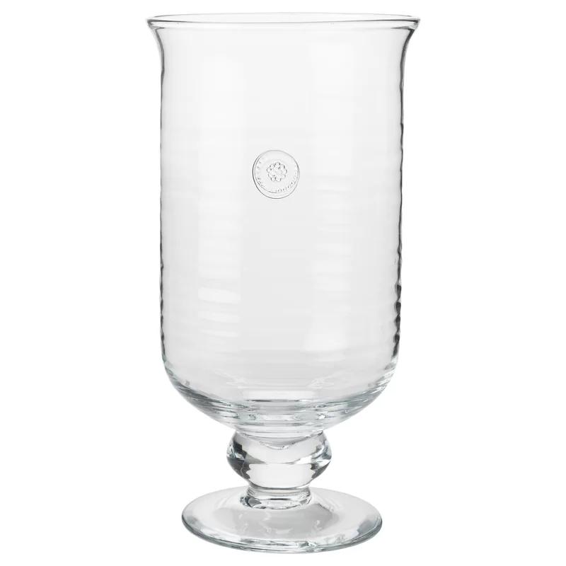 Classic Medallion Glass Hurricane Vase 15.75" Sparkle Decor