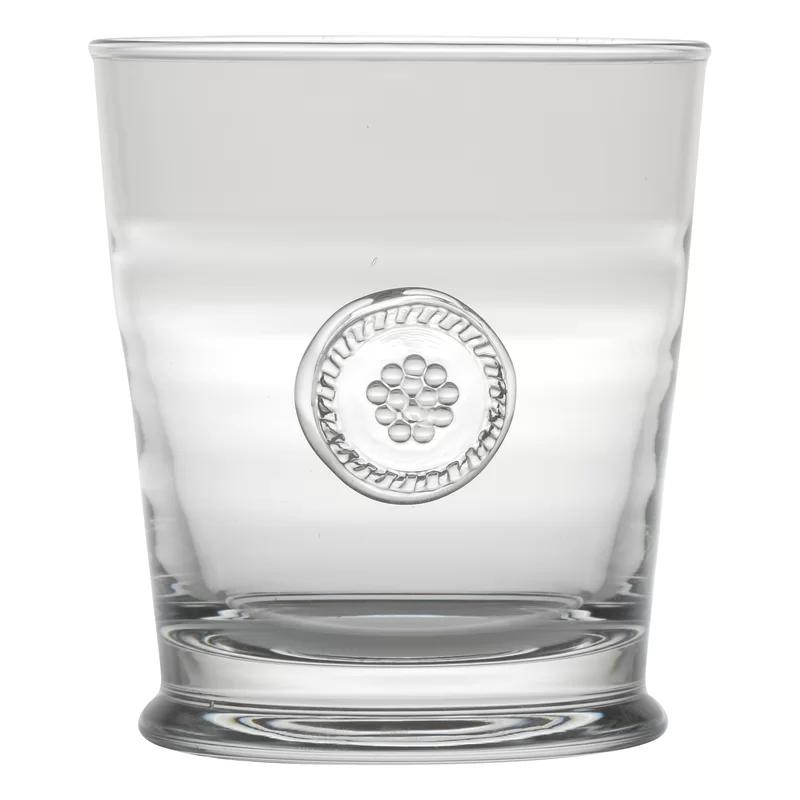 French Country 13 oz Clear Embossed Old Fashioned Glass