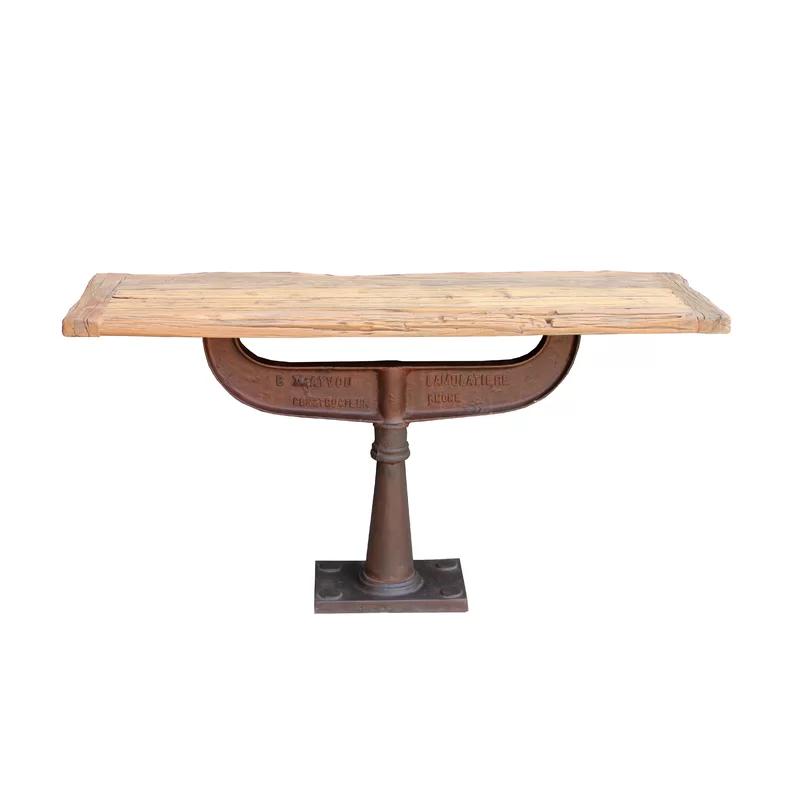 Artezia 57'' Reclaimed Teak and Iron Industrial Console Table
