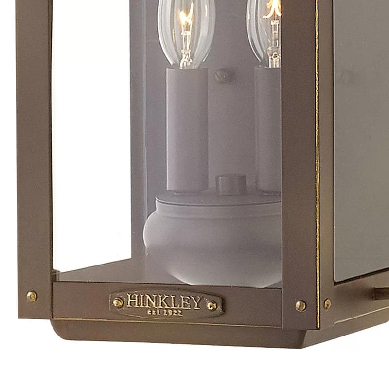 Aged Zinc 2-Light Outdoor Wall Lantern with Clear Glass