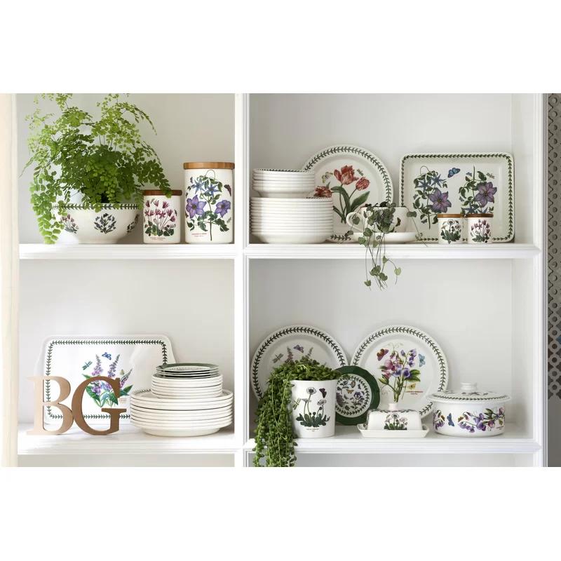 Botanic Bliss 8.5" Ceramic Salad Bowl - Microwave & Dishwasher Safe