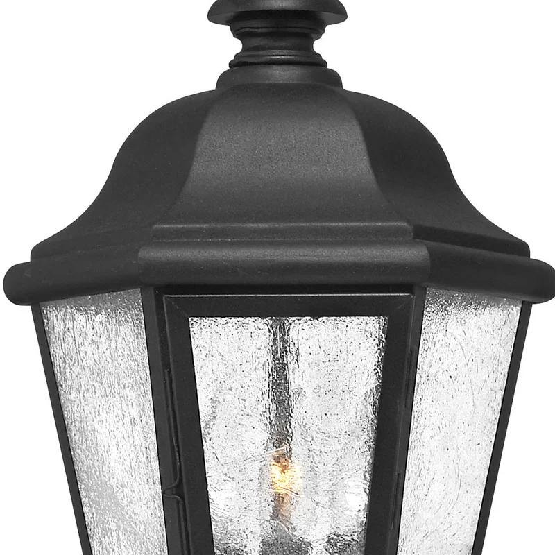 Edgewater Classic 3-Light Black Outdoor Hanging Lantern with Clear Seedy Glass
