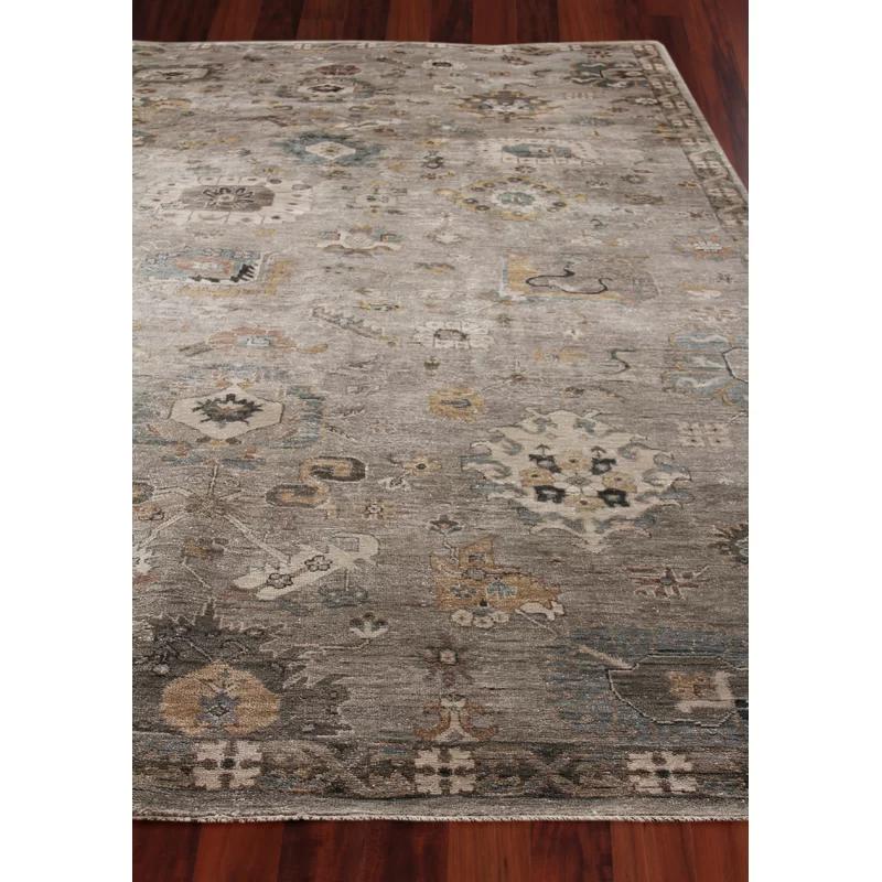 Pewter Elegance 8' x 10' Hand-Knotted Viscose-Cotton-Silk Rug