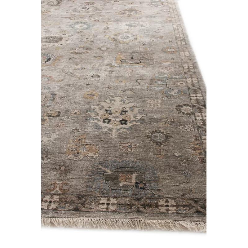 Pewter Elegance 8' x 10' Hand-Knotted Viscose-Cotton-Silk Rug