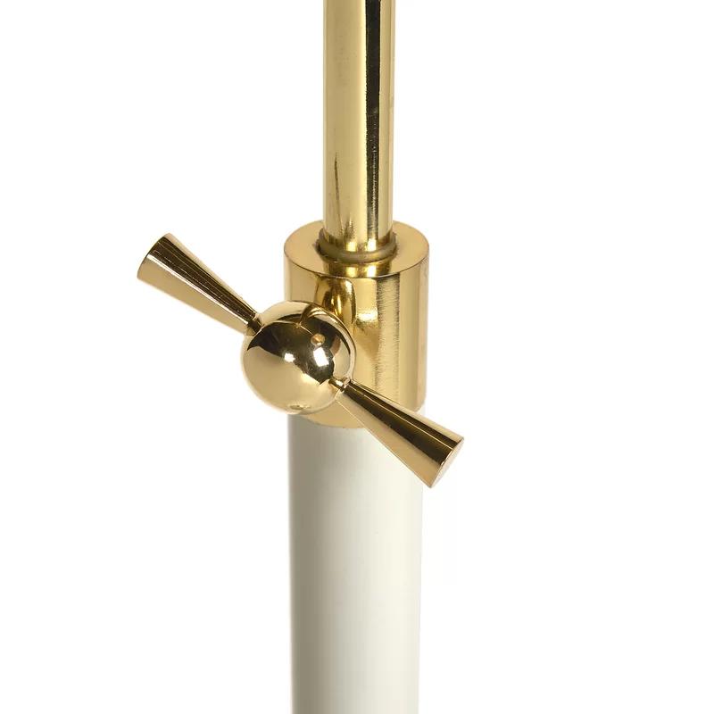 Adjustable White Brass Edison Task Floor Lamp