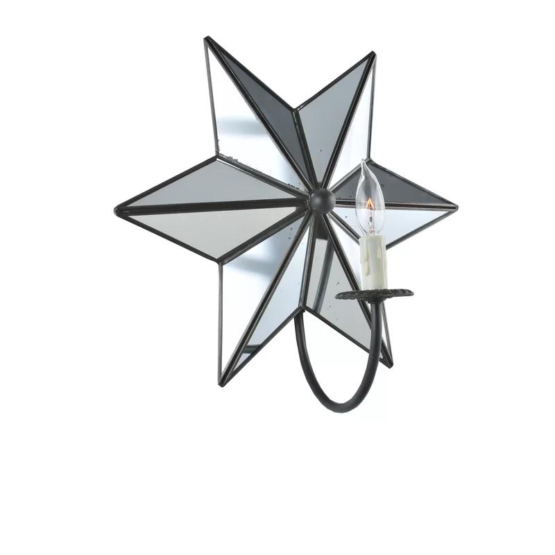 Elegant Oil Rubbed Bronze Mirrored Star Wall Sconce