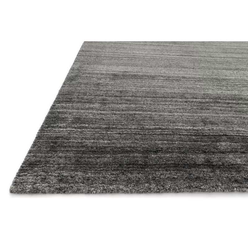 Charcoal Harmony Hand-Loomed Wool Blend Rectangular Rug - 3'6" x 5'6"