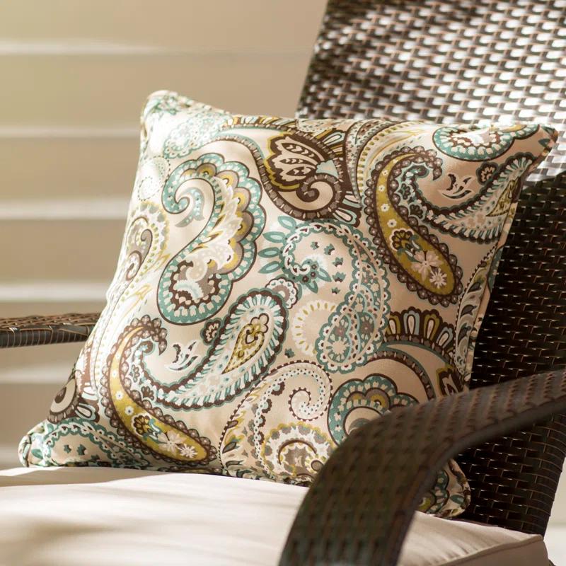 Pillow Perfect Tamara Paisley Indoor/Outdoor Reversible Throw Pillow (Set of 2)