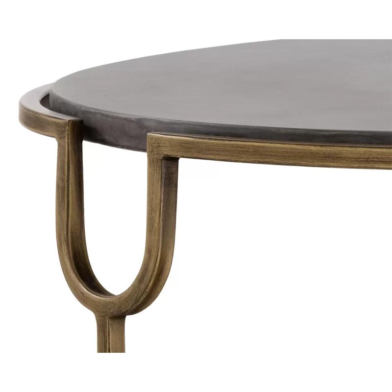 Arya Contemporary Oval Gray Coffee Table with Storage