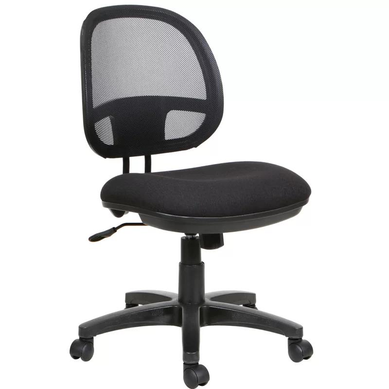 ErgoFlex Adjustable Mesh Task Chair with Waterfall Seat, Black