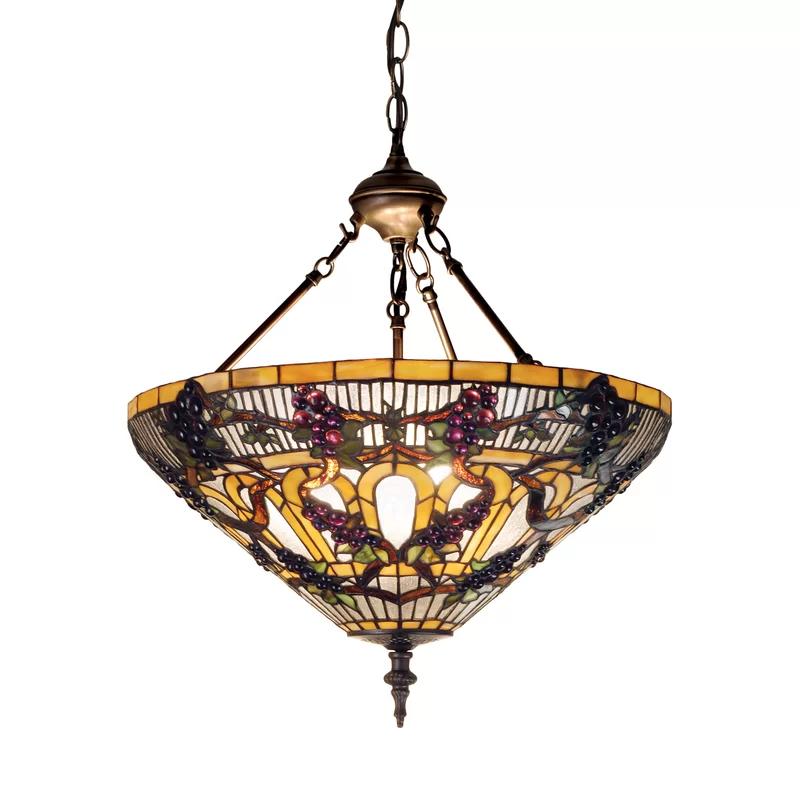 Darlington 3-Light Indoor/Outdoor Bronze Pendant with Glass Shades