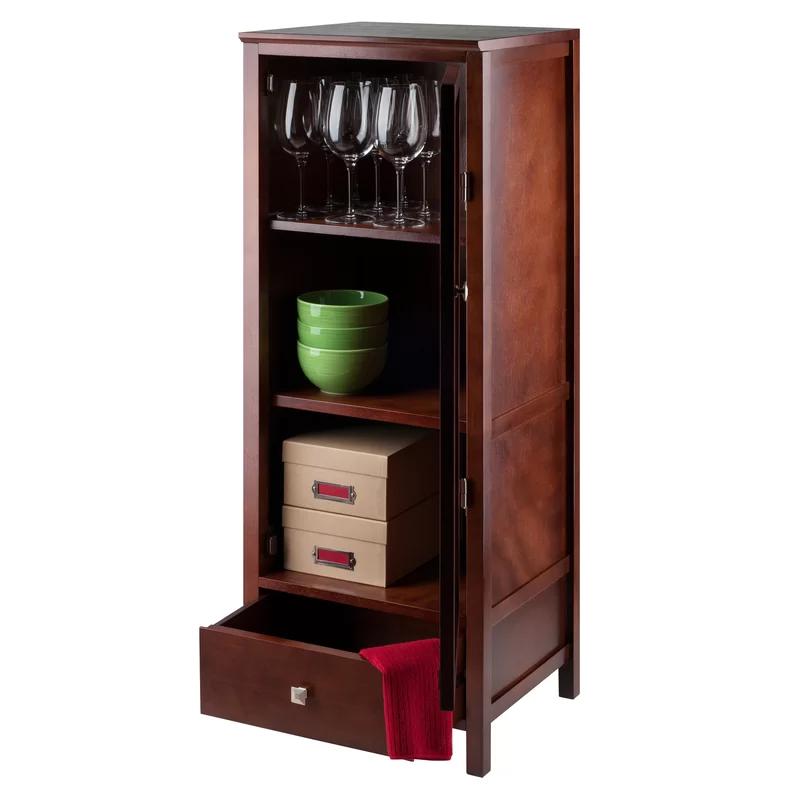 Winsome Brooke Espresso Wood Office Cupboard with Drawer and Shelves