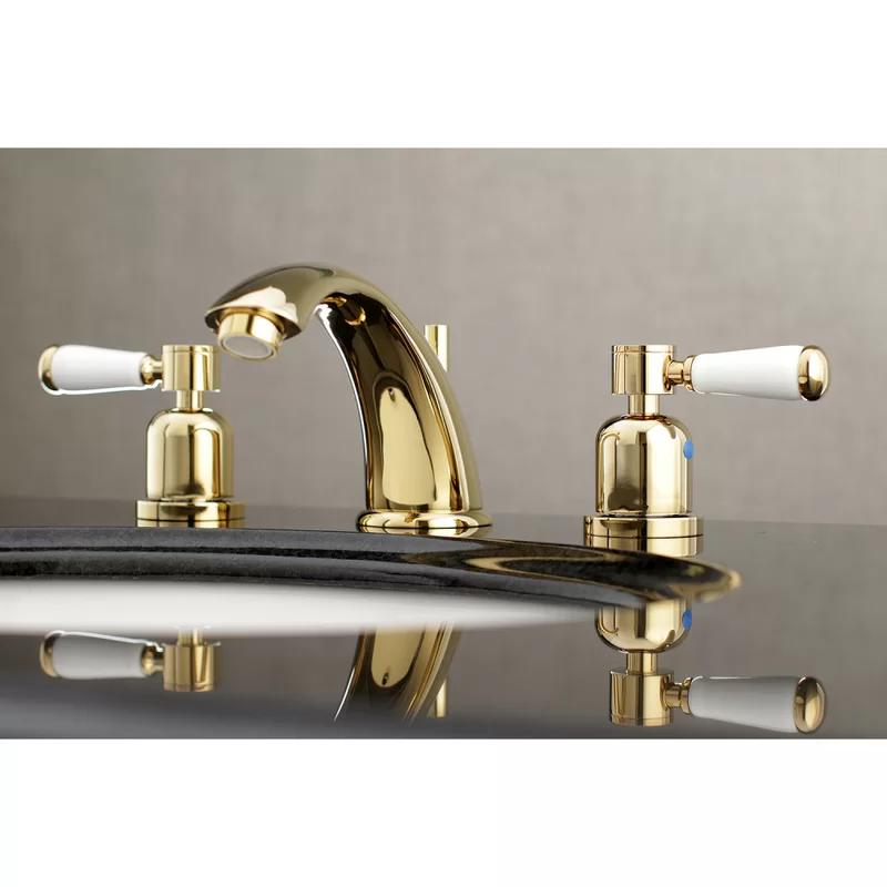 Paris Elegance 8'' Polished Brass Widespread Bathroom Faucet