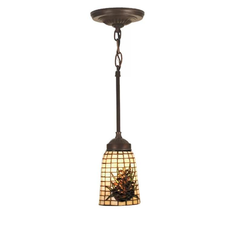 Mahogany Bronze and Glass Mini Pendant Light