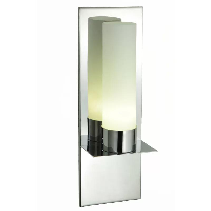 Silver 18" Energy Star Wall Sconce with Frosted Glass