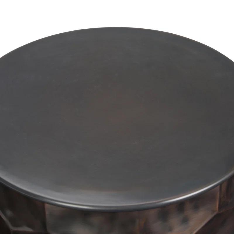 Simpli Home Whitney 17"W Metal Industrial End Table with Storage and Honeycomb Design, Assembled