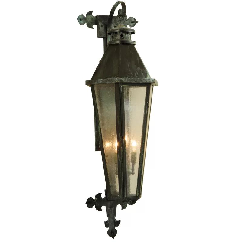 Millesime 43" Craftsman Verdi Brass Lantern Wall Sconce