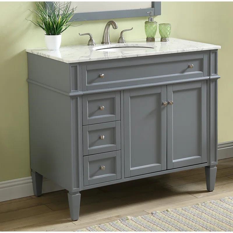 Park Avenue Classic Grey 40" Marble Top Single Vanity Set