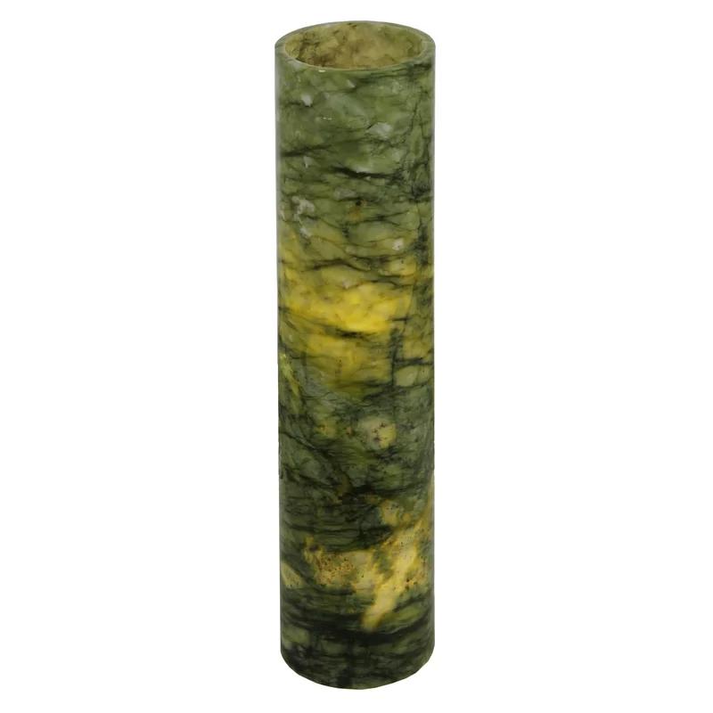 Green Jadestone Handcrafted Cylinder Candle Holder