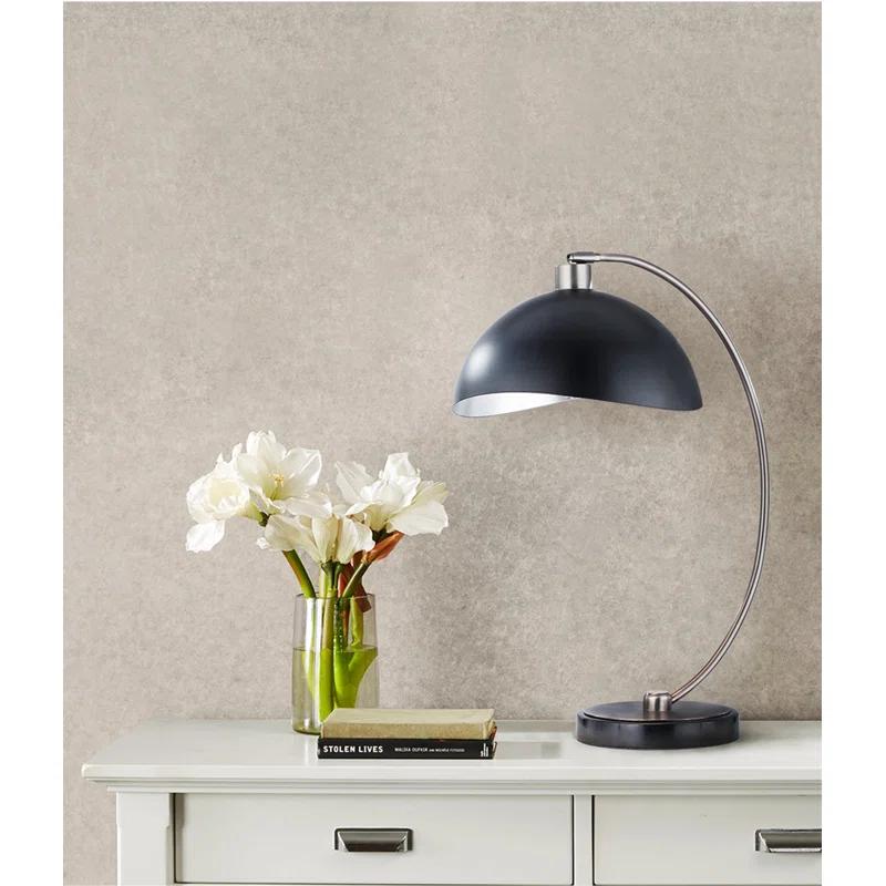 Luna Bella Mid-Century Modern Arc Table Lamp in Antique Nickel